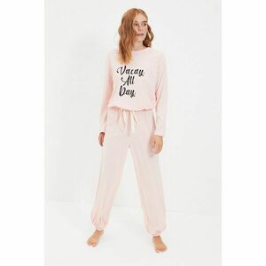 Trendyol Pink Printed Knitted Pajamas Set kép