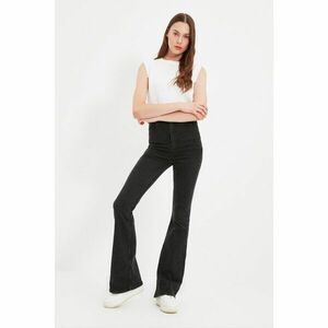 Trendyol Black Tall High Waist Flare Jeans kép