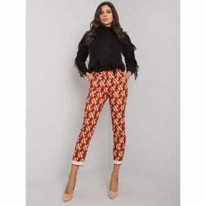 Dark orange patterned fabric trousers kép