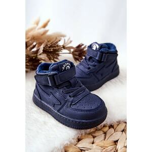 Children's Insulated High Sneakers Navy Clafi kép