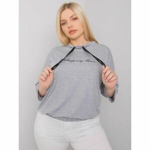Gray melange women's blouse with drawstrings kép
