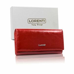 Women's large red leather wallet kép
