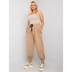 Beige sweatpants of free size in beige color kép