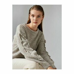 Koton Crew Neck Long Ruffled Sleeve Knitwear Sweater kép