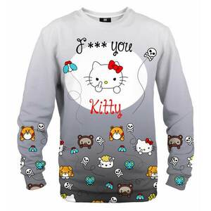 Mr. GUGU & Miss GO Unisex's Angry Kitty Black Sweater S-Pc2231 kép