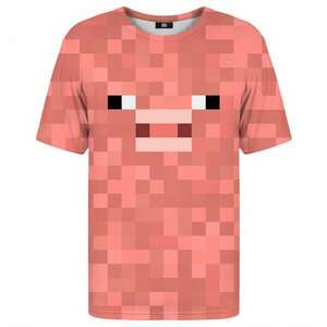 Mr. GUGU & Miss GO Unisex's Pixel Pig T-Shirt Tsh2355 kép