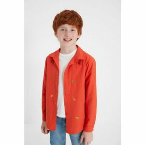 Trendyol Orange Embroidered Boy's Woven Shirt kép