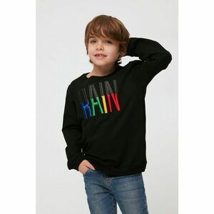 Trendyol Black Embroidered Boy Knitted Thick Sweatshirt kép