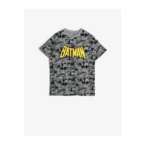 Koton Boys' Gray Batman Licensed Printed Cotton Short Sleeve Crew Neck T-shirt kép
