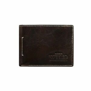 Men´s brown leather horizontal wallet kép