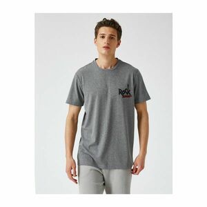 Koton Men's Gray Cotton Printed Tshirt kép