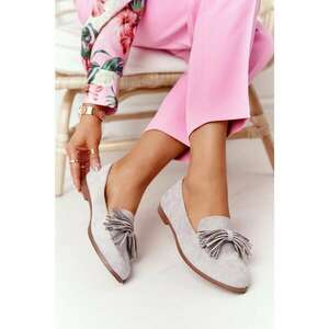 Velúr női cipó fringes szürke alicante kép