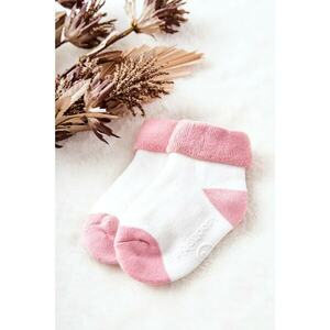 Children's Socks Smooth White and Pink kép