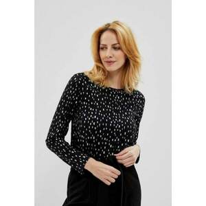 Cotton blouse with a print - black kép