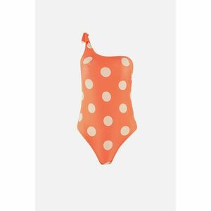 Trendyol Orange Polka Dot Patterned One Shoulder Swimsuit kép