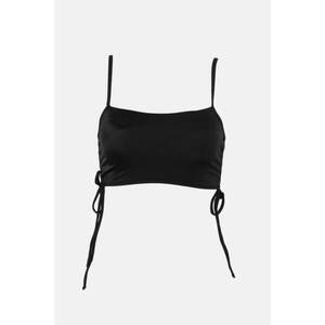 Trendyol Black Pleated Bikini Top kép