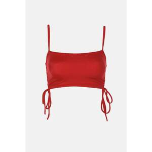 Trendyol Red Pleated Bikini Top kép