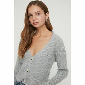 Trendyol Gray Knitted Detailed Knitwear Cardigan kép