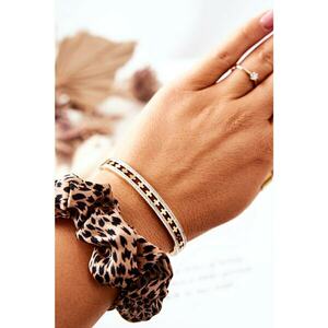 Steel Bracelet with Zircons Gold Allia kép