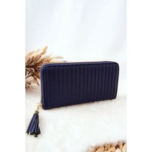 Large Quilted Wallet with Strap Navy kép