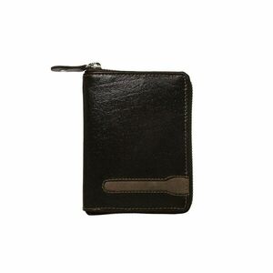 Men's brown leather wallet with a zipper kép