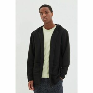 Trendyol Black Men's Regular Fit Hooded Cardigan kép