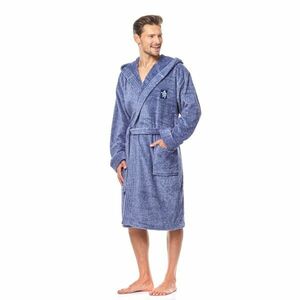 Bruce Navy Melange bathrobe kép