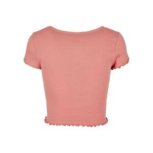Ladies Cropped Button Up Rib Tee Palepink kép