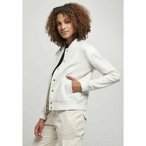 Ladies Inset College Sweat Jacket Lightgrey/white kép