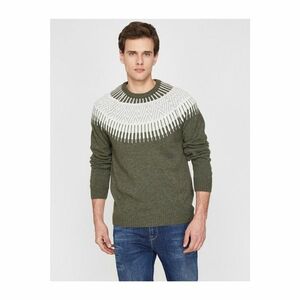 Koton Men's Green Patterned Knitwear Sweater kép