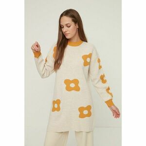 Trendyol Cinnamon Crew Neck Patterned Knitwear Sweater kép