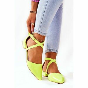 Lacquered Stiletto low-heeled pumps Neon yellow Giovanna kép