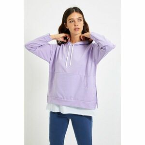 Trendyol Lilac Hooded Basic Knitted Sweatshirt kép