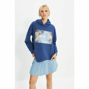 Trendyol Indigo Oversize Knitted Sweatshirt kép