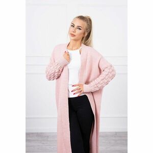 Sweater with bubbles on the sleeve powdered pink kép