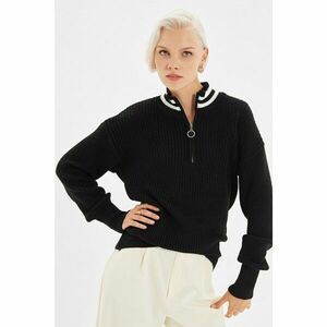 Trendyol Black Zipper Detailed Sweater kép