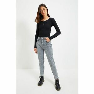 Trendyol Anthracite High Waist Mom Jeans kép