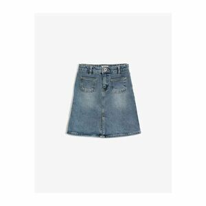 Koton Mini Denim Skirt Pocket Cotton kép