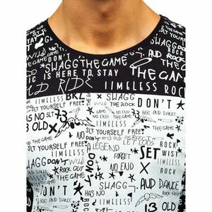 Men's T-shirt with a designer print BOLF 1173 - black, kép