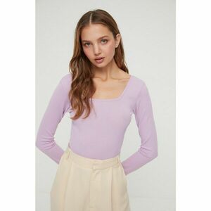 Trendyol Lilac Square Neck Snap Knitted Body kép