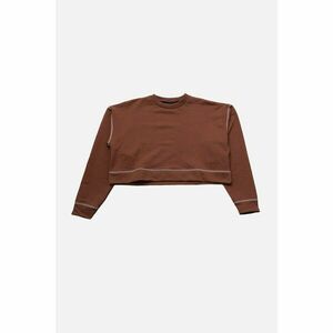 Trendyol Brown Bedstead Stitched Crop Thin Knitted Sweatshirt kép