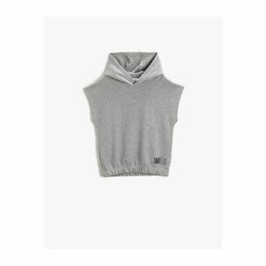 Koton Printed Sleeveless Hooded Sweatshirt Elastic Waist kép