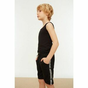 Trendyol Black Striped Boy Knitted Shorts & Bermuda kép
