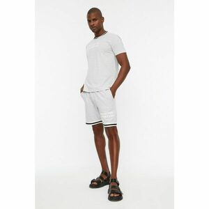 Trendyol Gray Men's Regular Fit Short Sleeve Printed Tracksuit Set kép