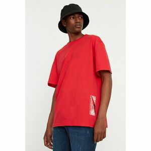 Trendyol Red Men's Back Printed Oversize T-Shirt kép