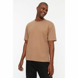 Trendyol Brown Men's Oversize Fit 100% Cotton T-Shirt kép