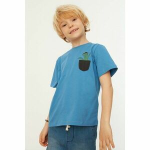 Trendyol Indigo Pocket Detailed Boy Knitted T-Shirt kép