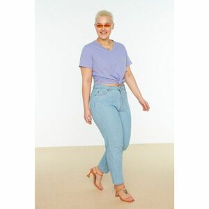 Trendyol Curve Blue High Waist Mom Jeans kép