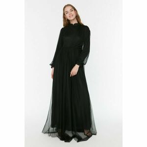 Trendyol Black Accessory Detailed Tulle Evening Dress kép