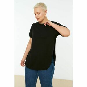 Trendyol Curve Black Slit Knitted T-Shirt kép